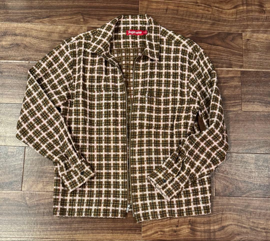 トップス supreme llic Plaid Zip Up Shirt