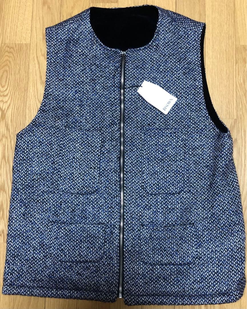 はっせBISOWN TWEED×VELVETEEN ZIPUP VEST