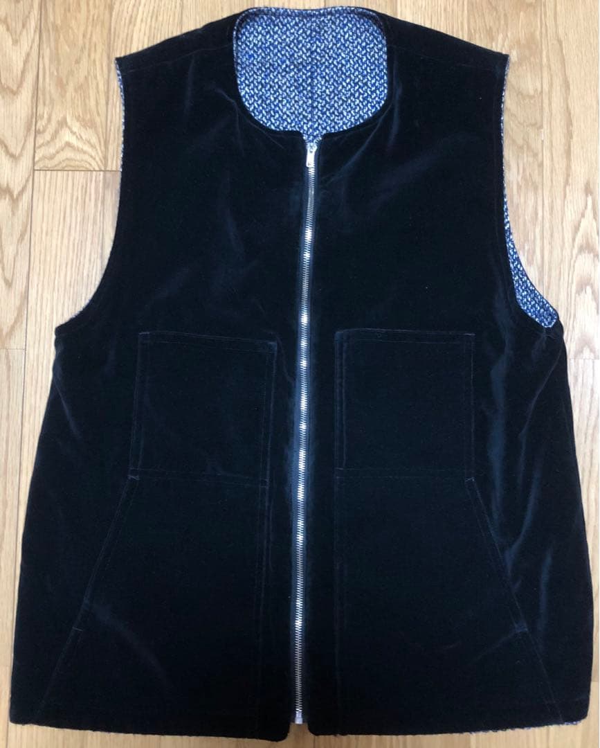 はっせBISOWN TWEED×VELVETEEN ZIPUP VEST