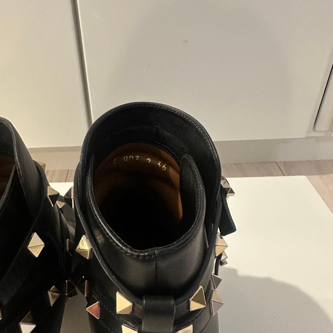 VALENTINO ロックスタッズ アンクル ヒール ブーツ 36サイズ