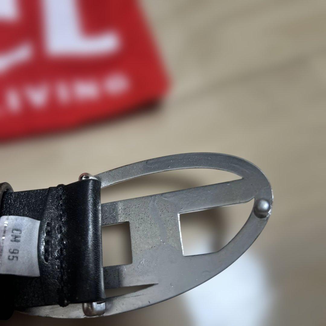 限定割。DIESEL 黒 ベルト サイズ95cm 訳あり