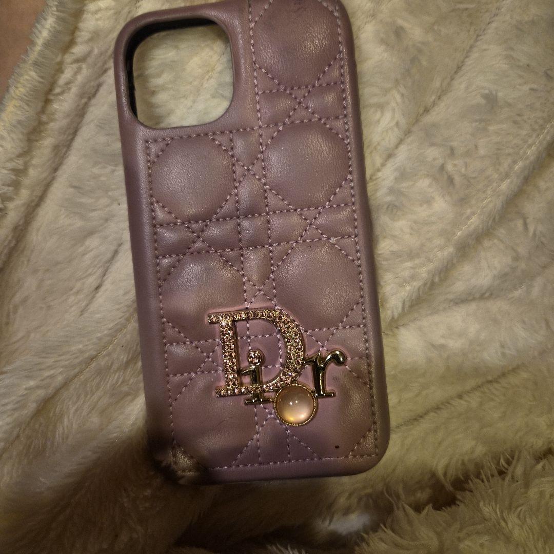 Dior ロゴパープルキルティングiPhone13ミニケース