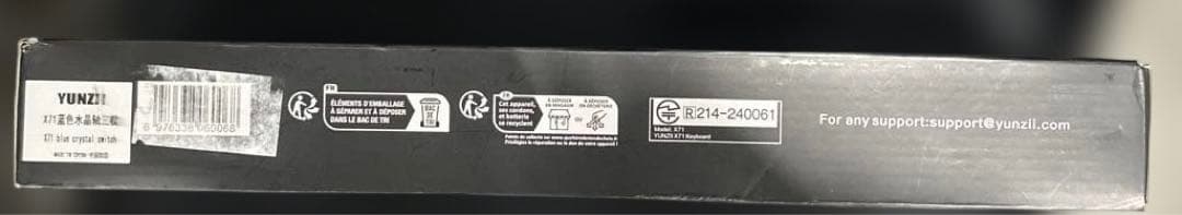 YUNZII X71 メカニカルゲーミングキーボード 透明キーキャップ