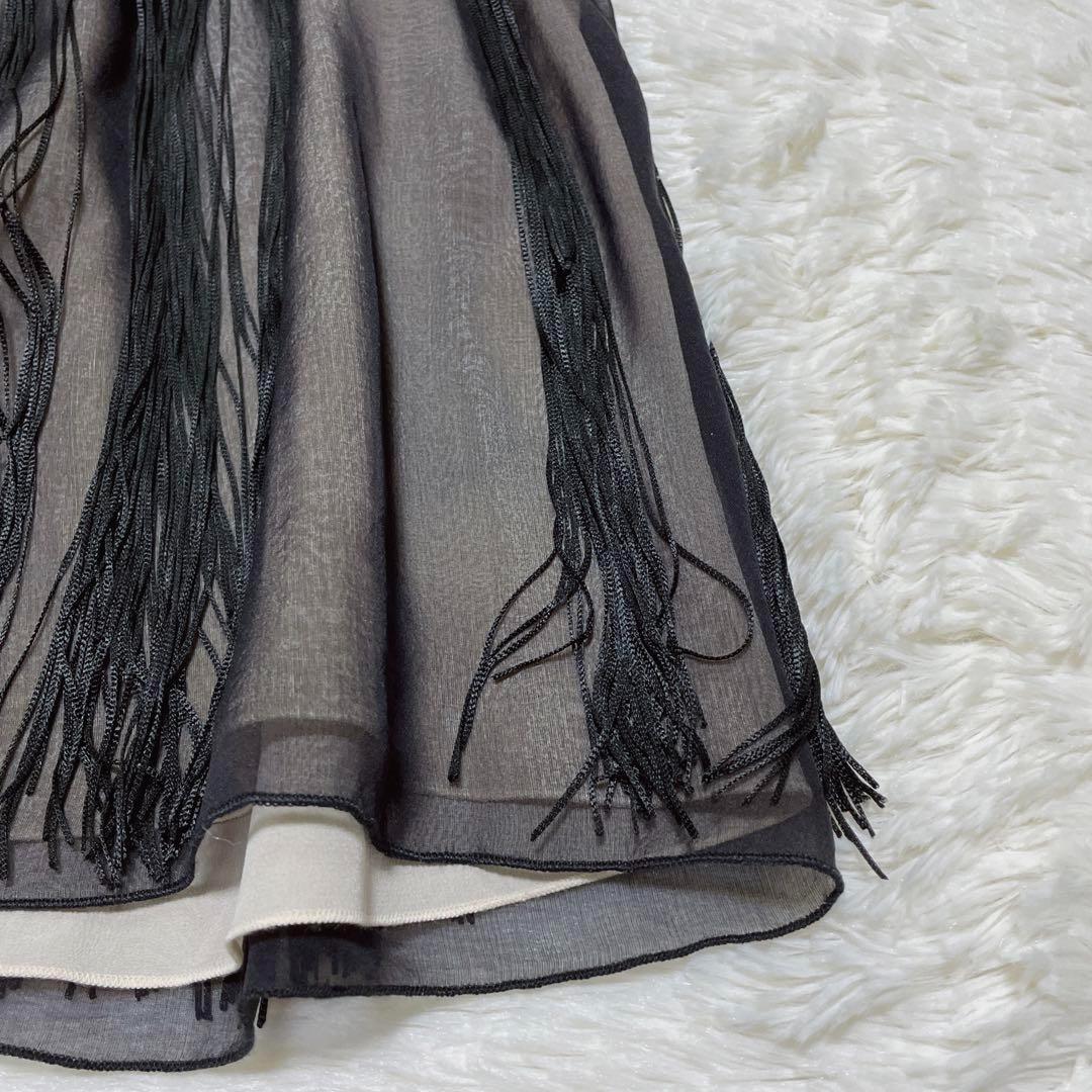 【タグ付き】ドルチェ＆ガッバーナ　ブラックタッセル　シルク　ボウディテール