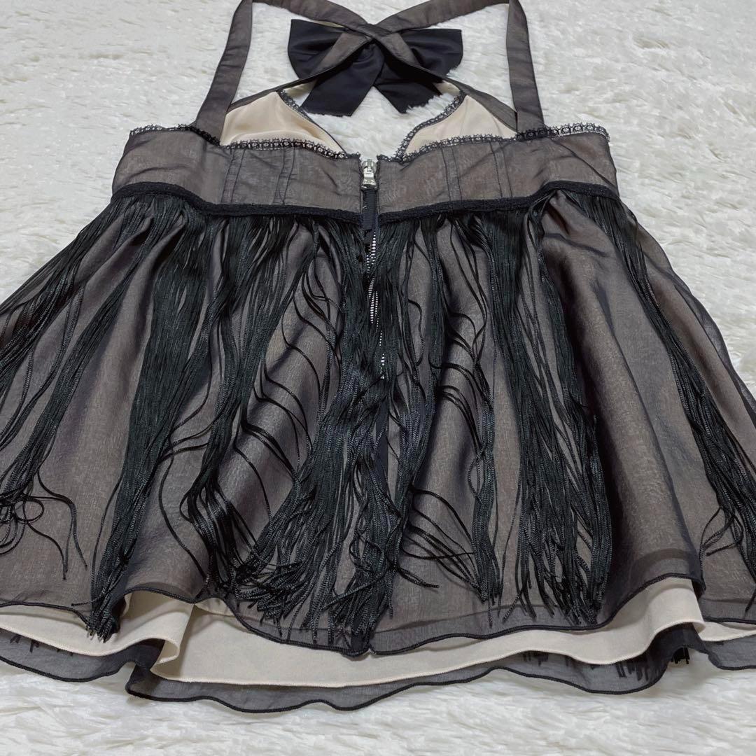 【タグ付き】ドルチェ＆ガッバーナ　ブラックタッセル　シルク　ボウディテール