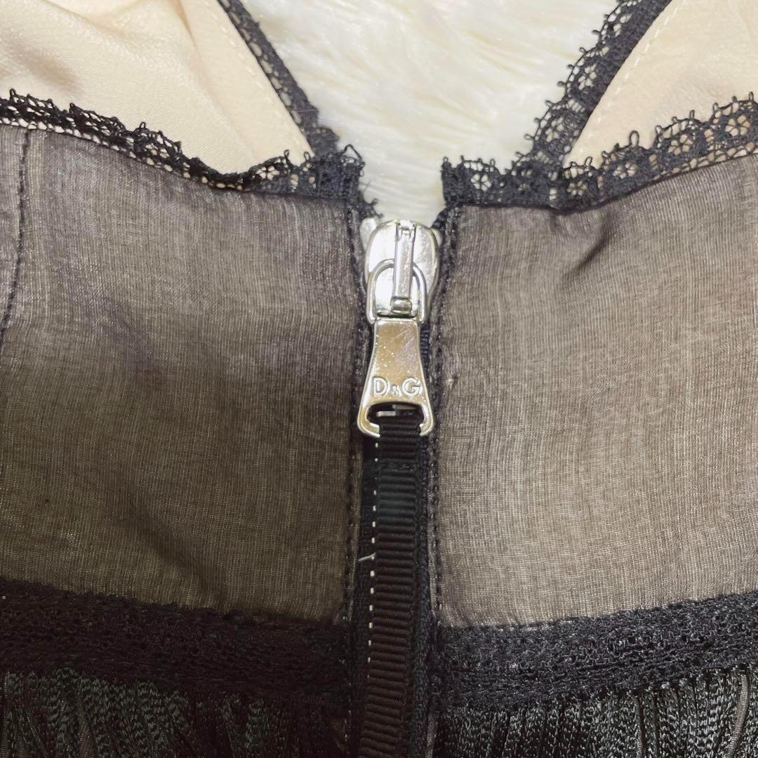 【タグ付き】ドルチェ＆ガッバーナ　ブラックタッセル　シルク　ボウディテール