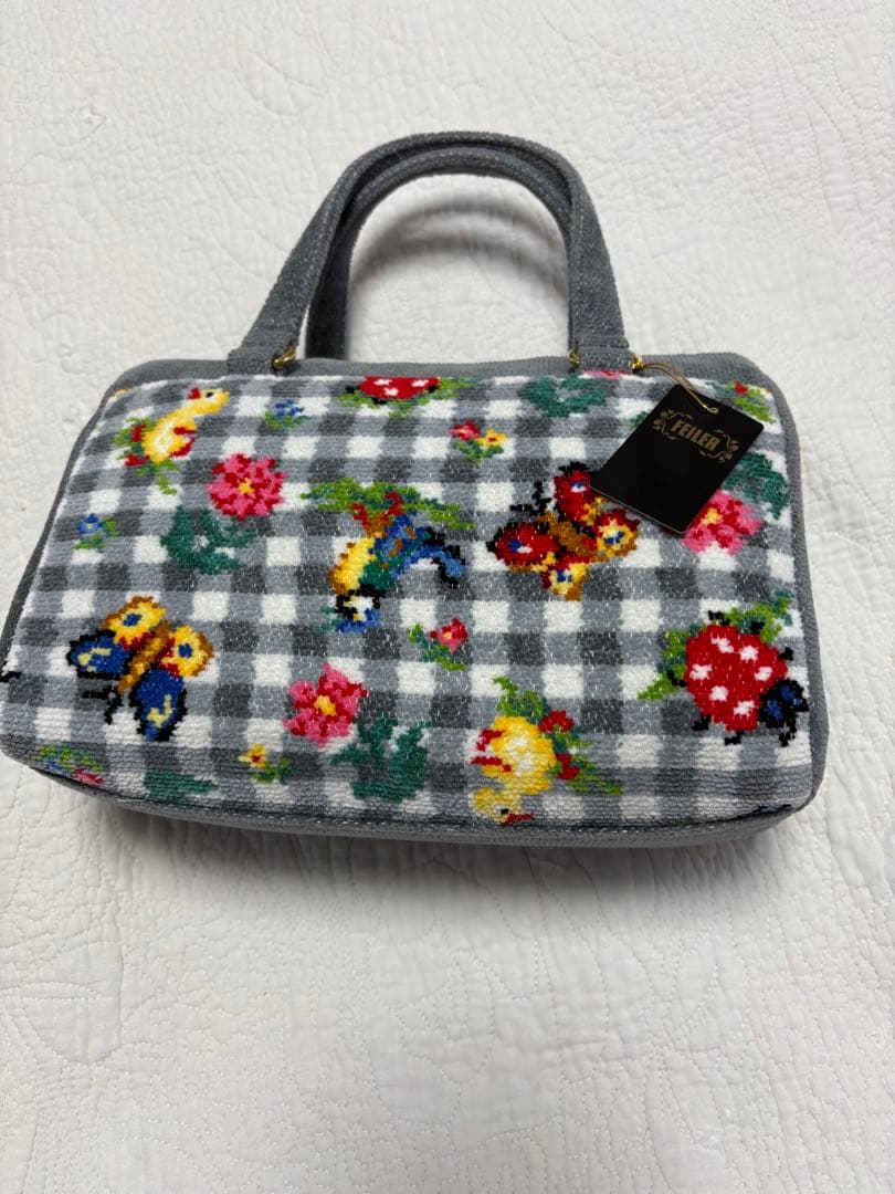 お値下げ❗️❤️【フェイラー】ハイジ　チェック　グレー　ボストンバッグ　新品未使用