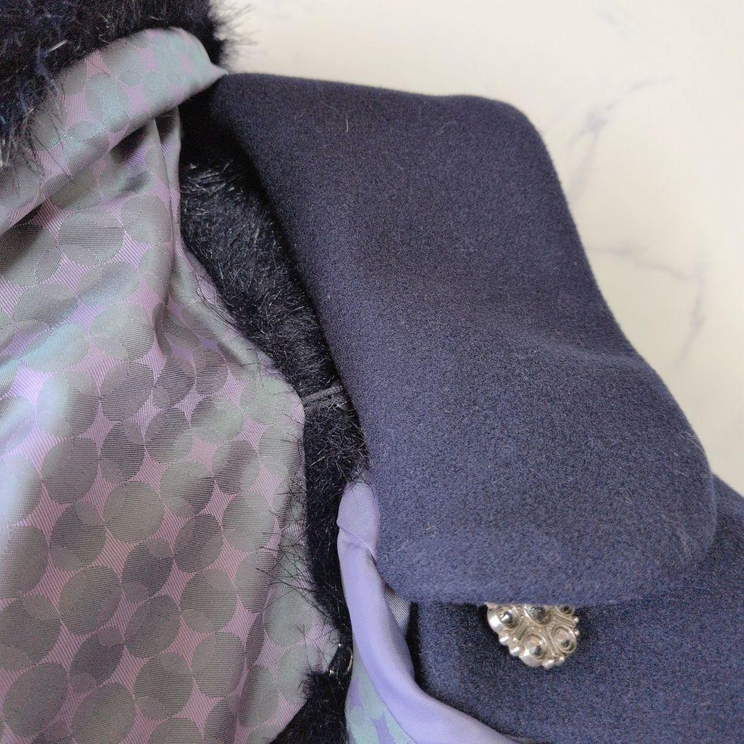 ANNASUI mini アナスイ ロングコート ファー 2way 紺色 130