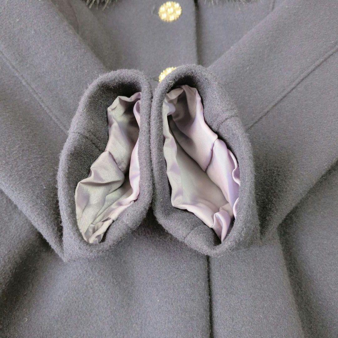 ANNASUI mini アナスイ ロングコート ファー 2way 紺色 130