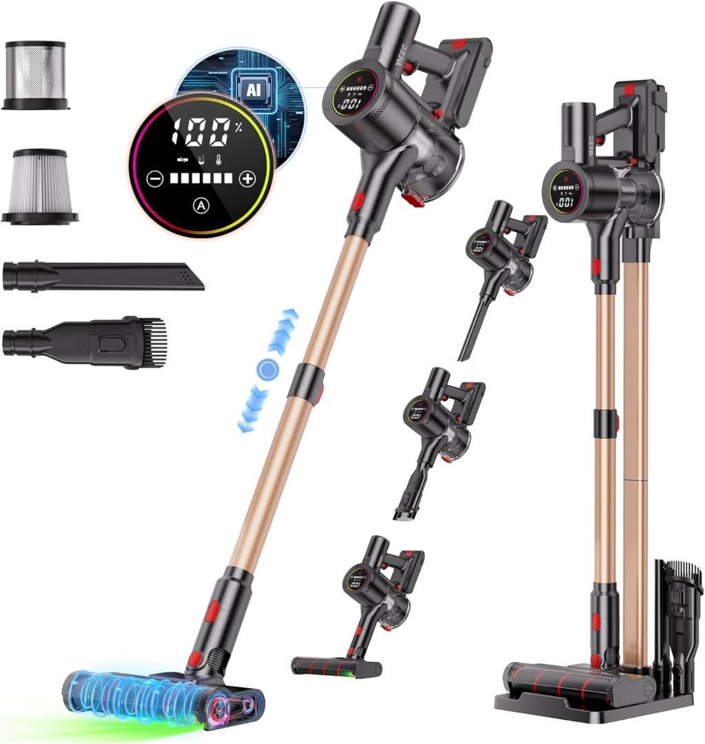 掃除機 コードレス超強力吸引 AIモード 超広角LEDライト LEDディスプレイ