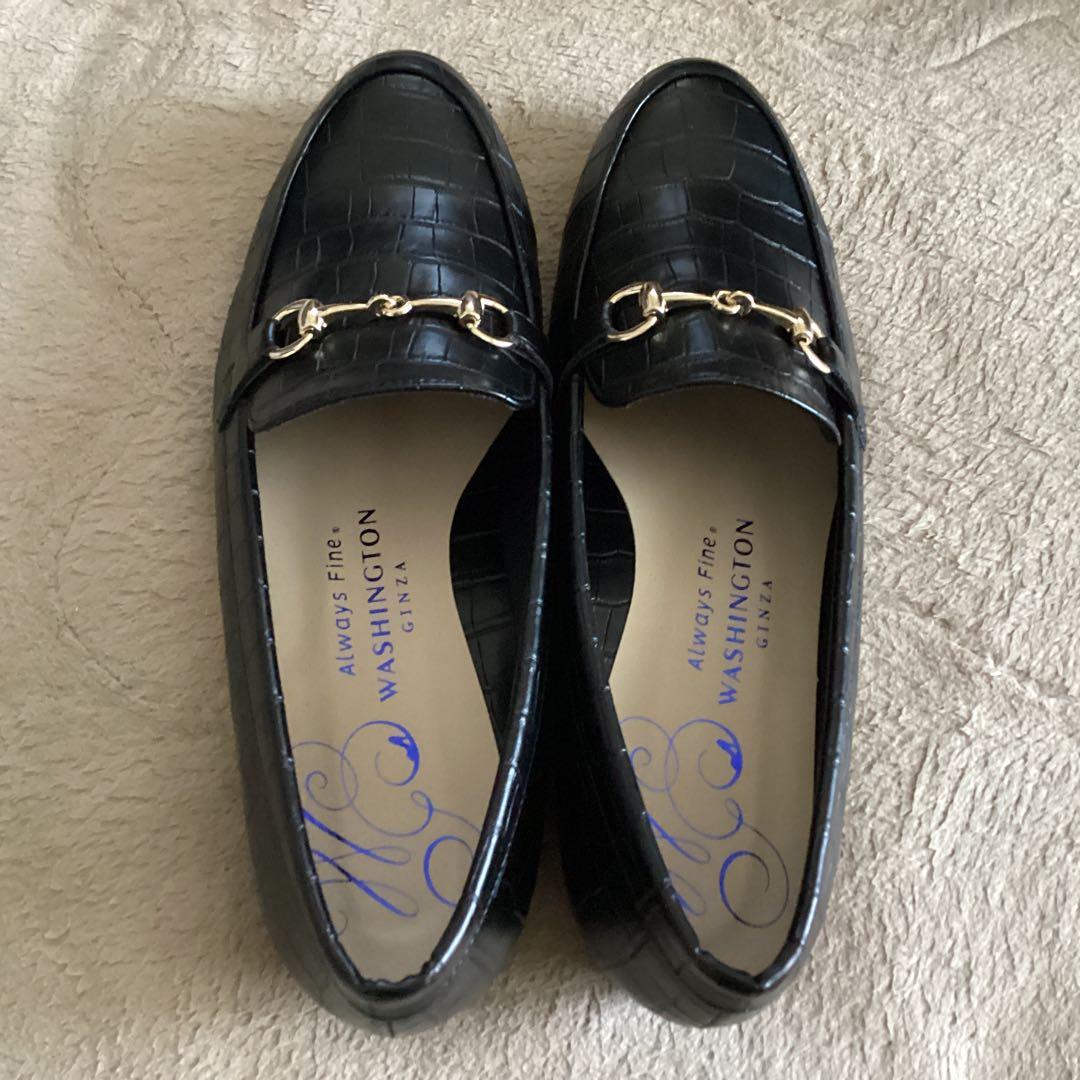 ローファーフラットシューズ 銀座ワシントン　25センチ　晴雨兼用