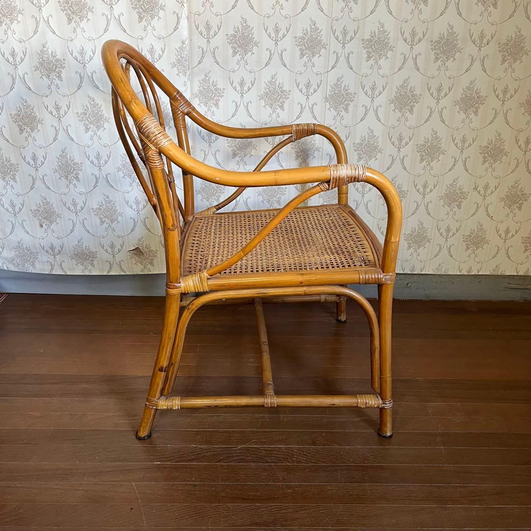 【アンティーク】② 籐 ラタンチェア アームチェア 椅子 古家具 古道具 古民家