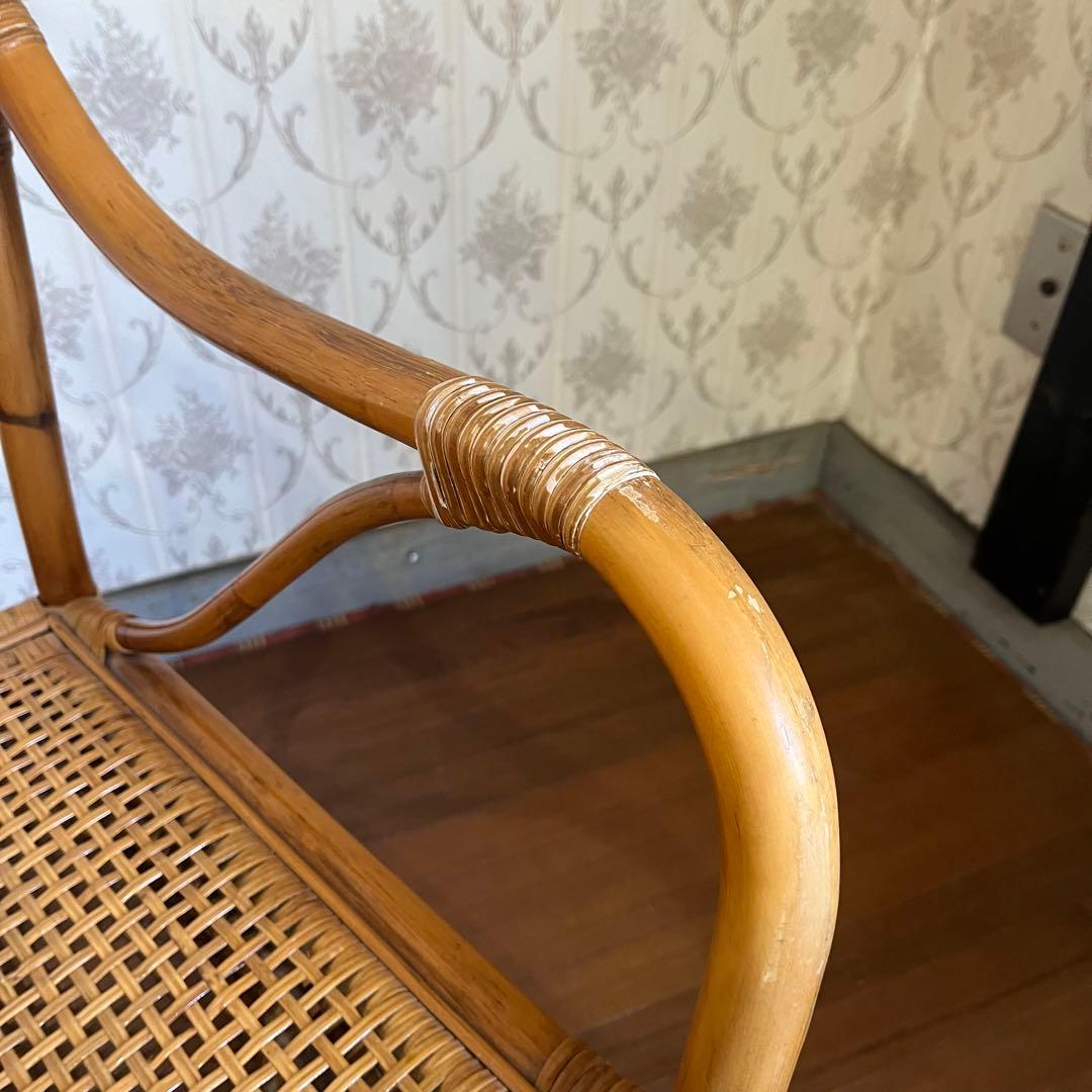 【アンティーク】② 籐 ラタンチェア アームチェア 椅子 古家具 古道具 古民家