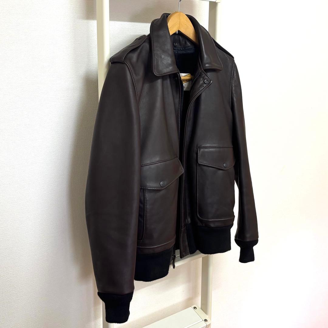 schott G-1 A-2 ダークブラウン　リアルレザー　36ロング　ケンコバ