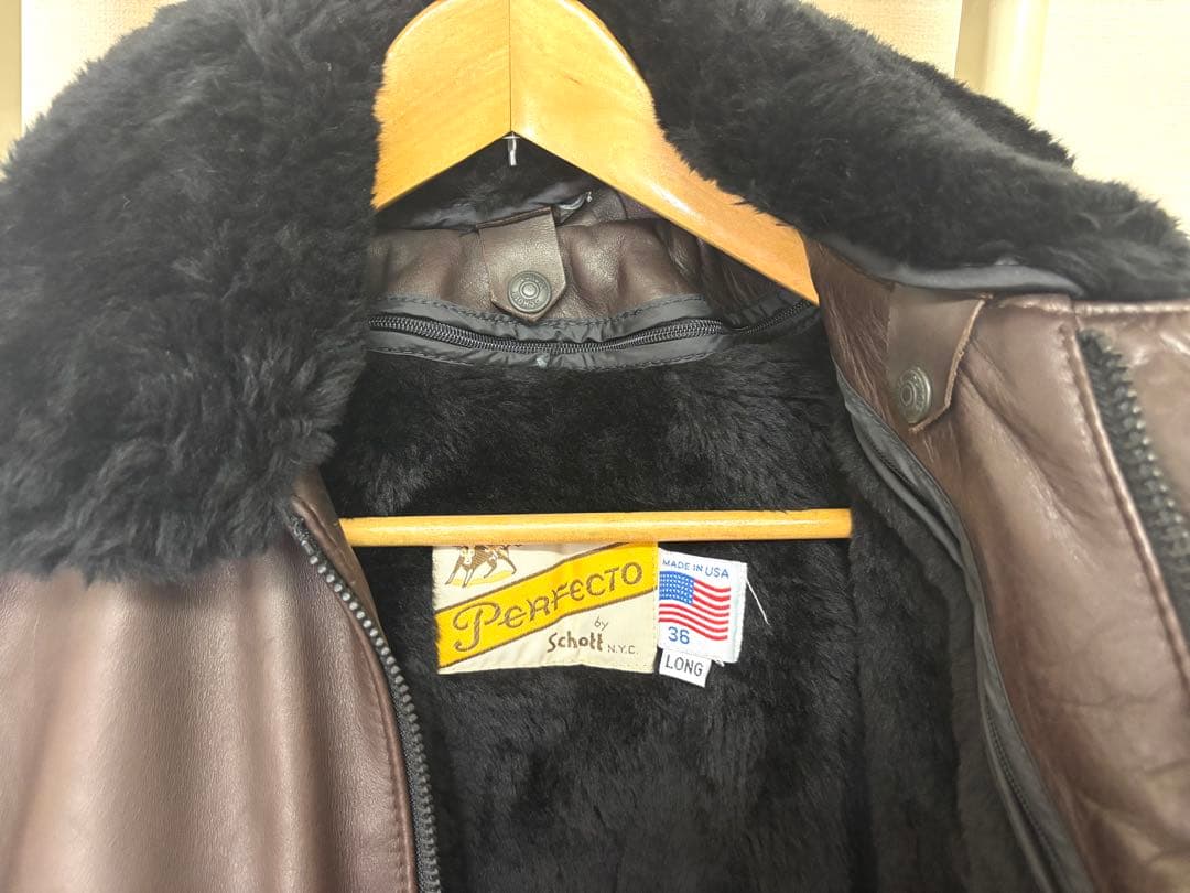 schott G-1 A-2 ダークブラウン　リアルレザー　36ロング　ケンコバ