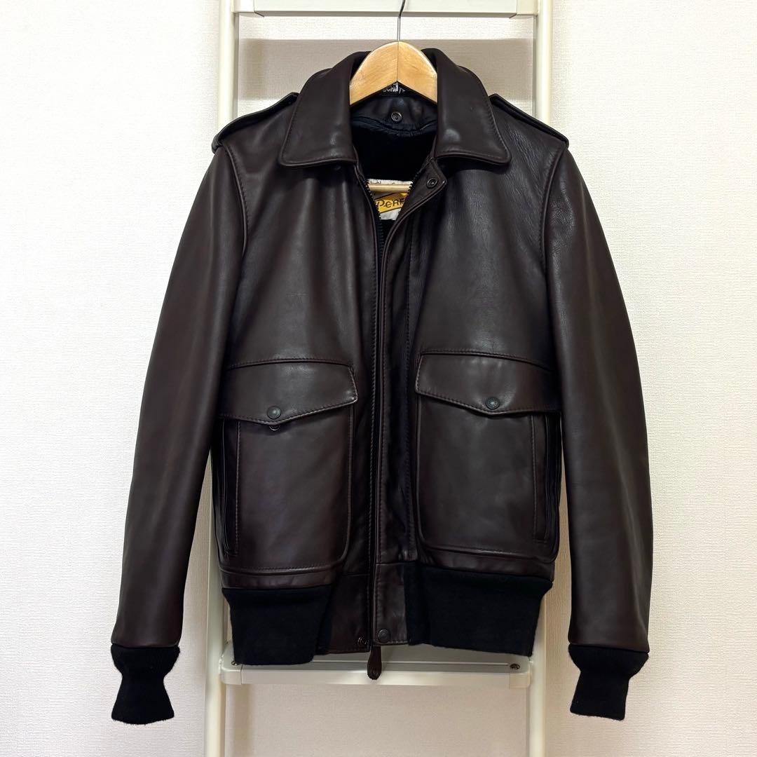 schott G-1 A-2 ダークブラウン　リアルレザー　36ロング　ケンコバ