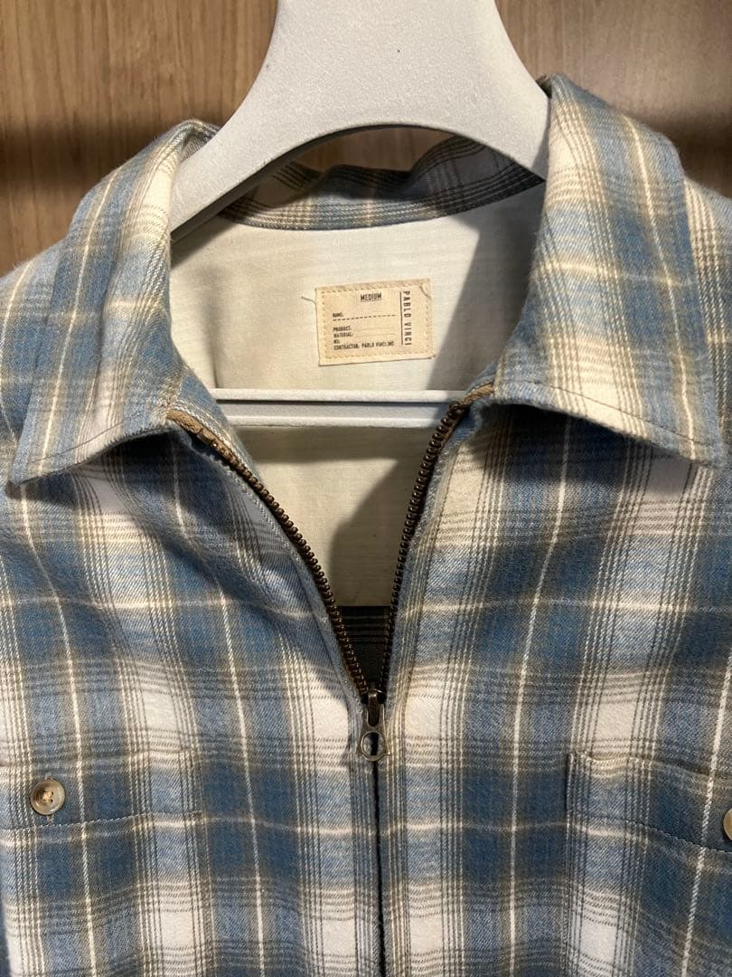 トップス PABLO VINCI Ombre check zip shirt