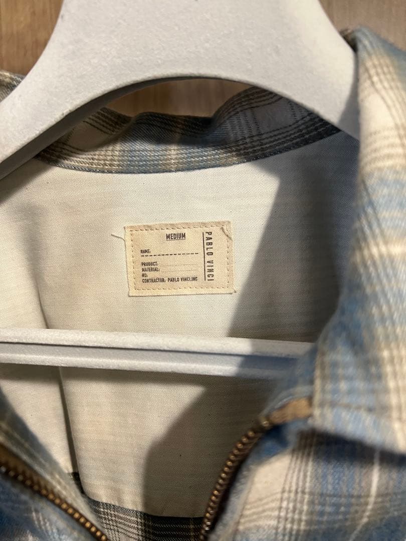 トップス PABLO VINCI Ombre check zip shirt