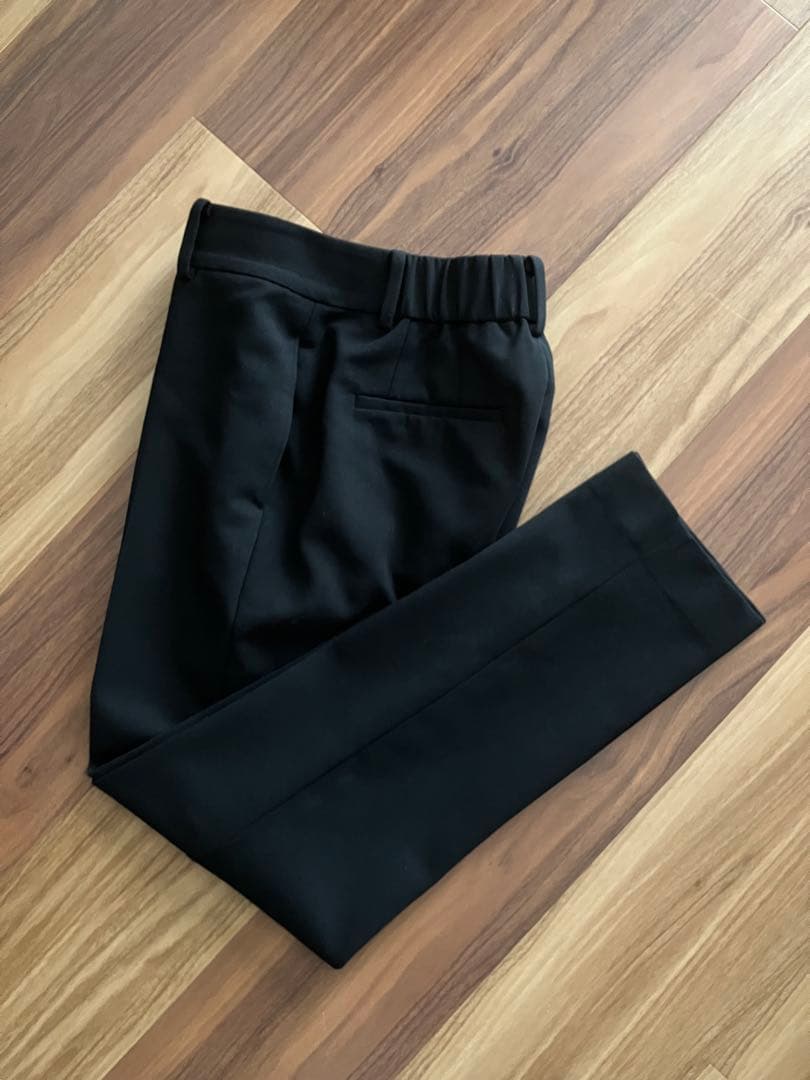 美品PLST プラステ ノーカラージャケットパンツスーツ M S 黒 フォーマル