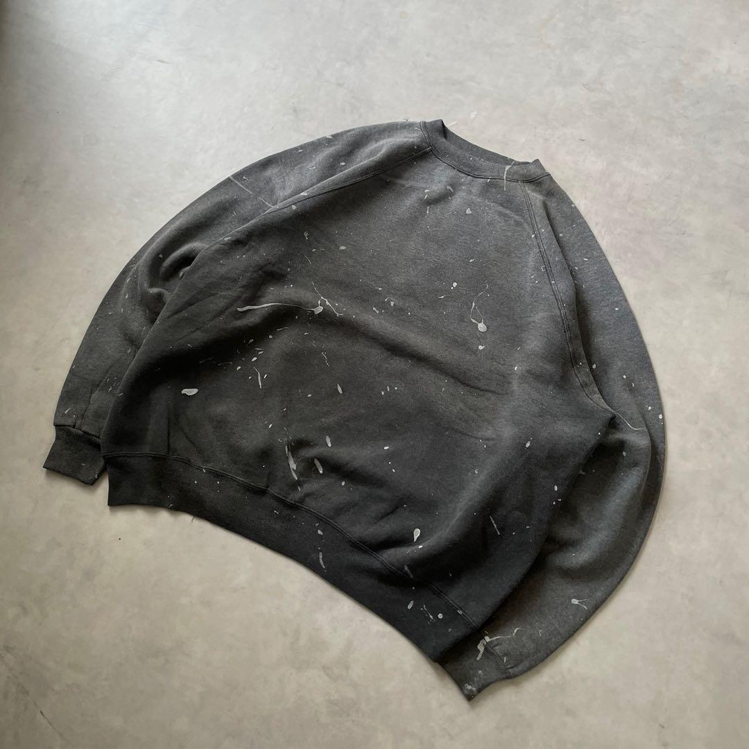 90s Hanes フェードスウェット　襤褸　ブラックフェード