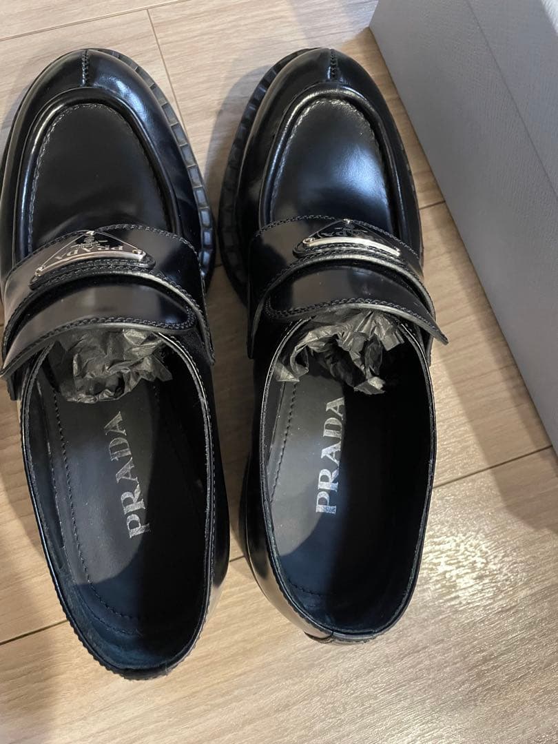 PRADA プラダ　チョコレートローファー　ブラック38