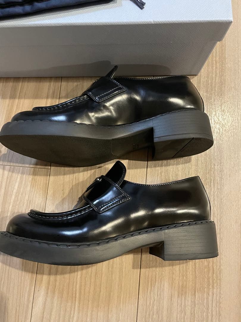 PRADA プラダ　チョコレートローファー　ブラック38