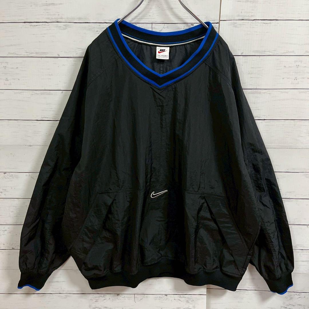 1【希少XXL】ナイキ☆銀タグ Vネック ナイロン プルオーバー☆7419