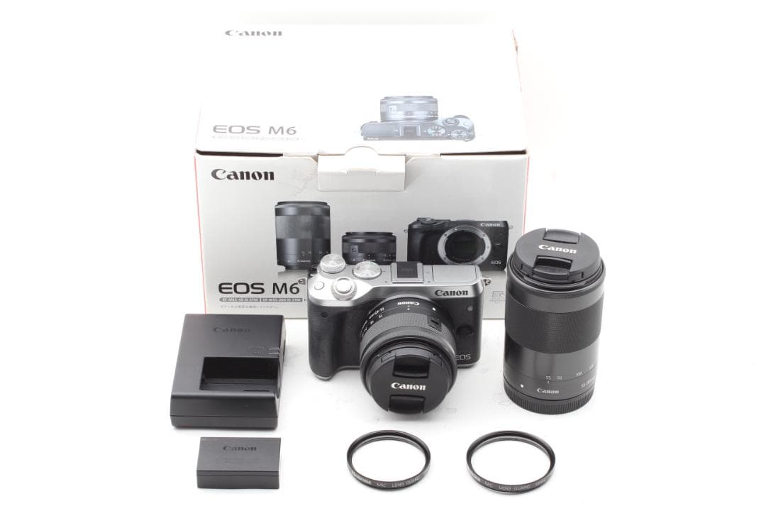 CANON EOS M6 シルバー 15-45 55-200mm デジタルカメラ