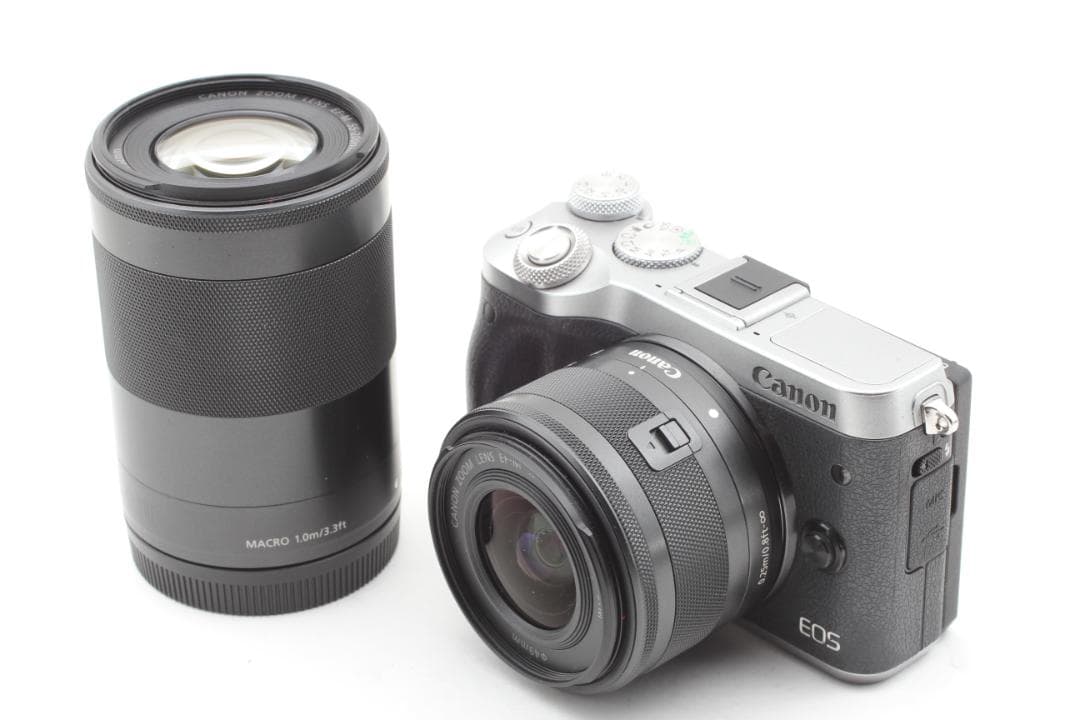 CANON EOS M6 シルバー 15-45 55-200mm デジタルカメラ