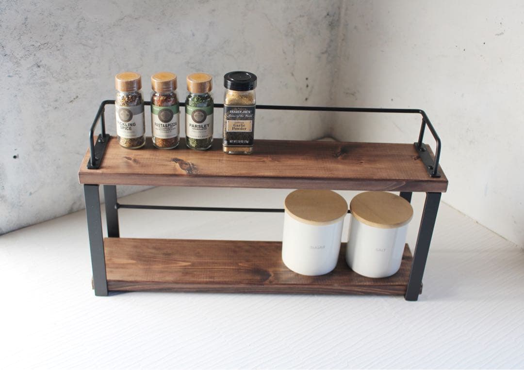 アイアン2段スパイスラック・調味料棚・49 cm