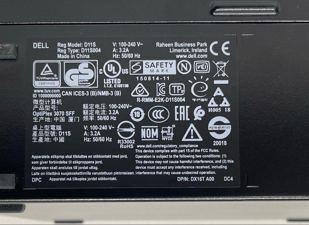 Windowsデスクトップ Dell OptiPlex 3070 SFF i3-9100 CPU 16GB