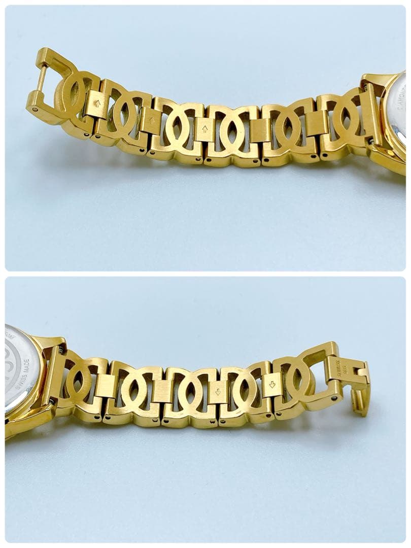 235ROCHAS ロシャス　ラウンド　ダイヤ　ゴールド　腕時計　美品