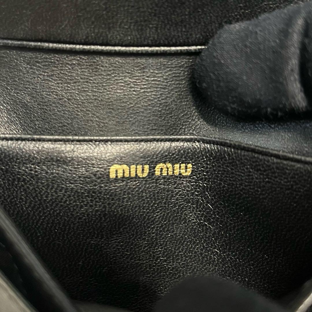 希少✨ミュウミュウ 名刺入れ カードケース キーリング マテラッセ ブラック