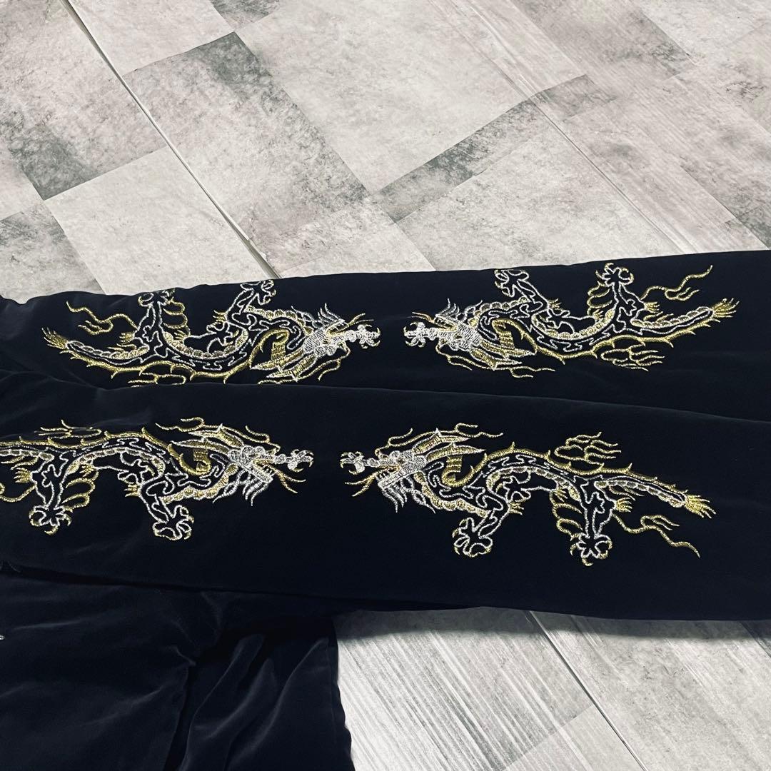 美品！星姫　Hoshihime 別珍　スカジャン　笹虎　黒　ブラック　ベロア