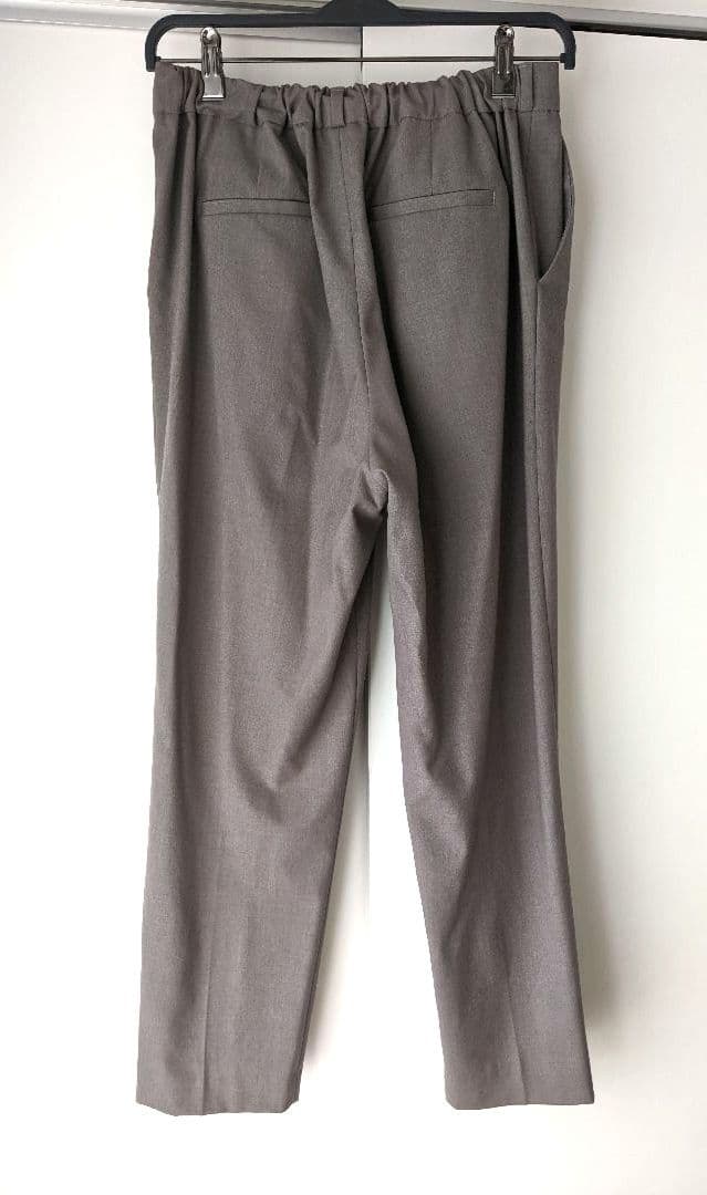 GLOBAL WORKノーカラー　パンツ　スーツ ウエストゴム　ブラウン系　XL