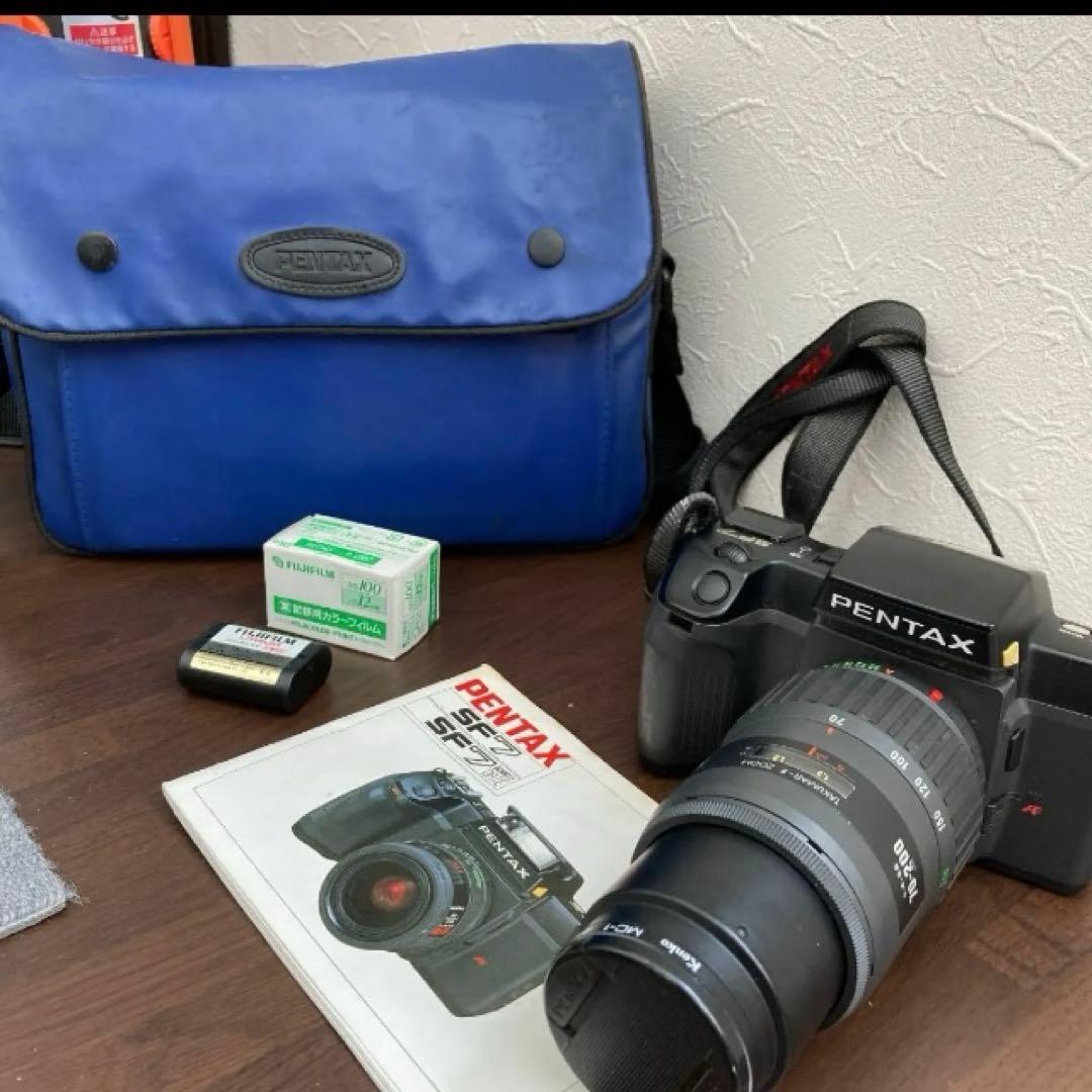 PENTAX SF7一眼レフカメラ　望遠レンズ付き　レトロ動作確認OK