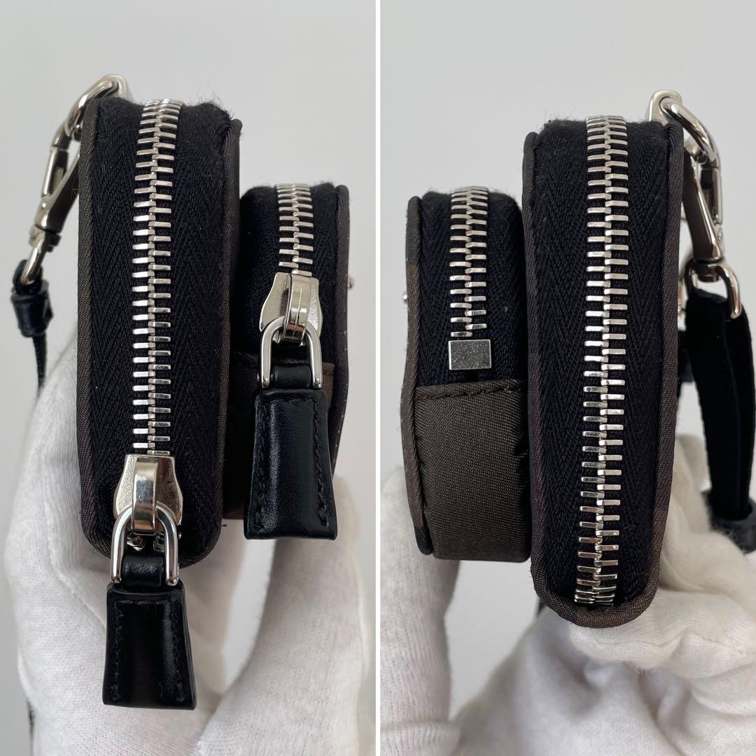 【未使用級】プラダ ショルダーストラップ 迷彩 三角ロゴ 黒 ナイロン