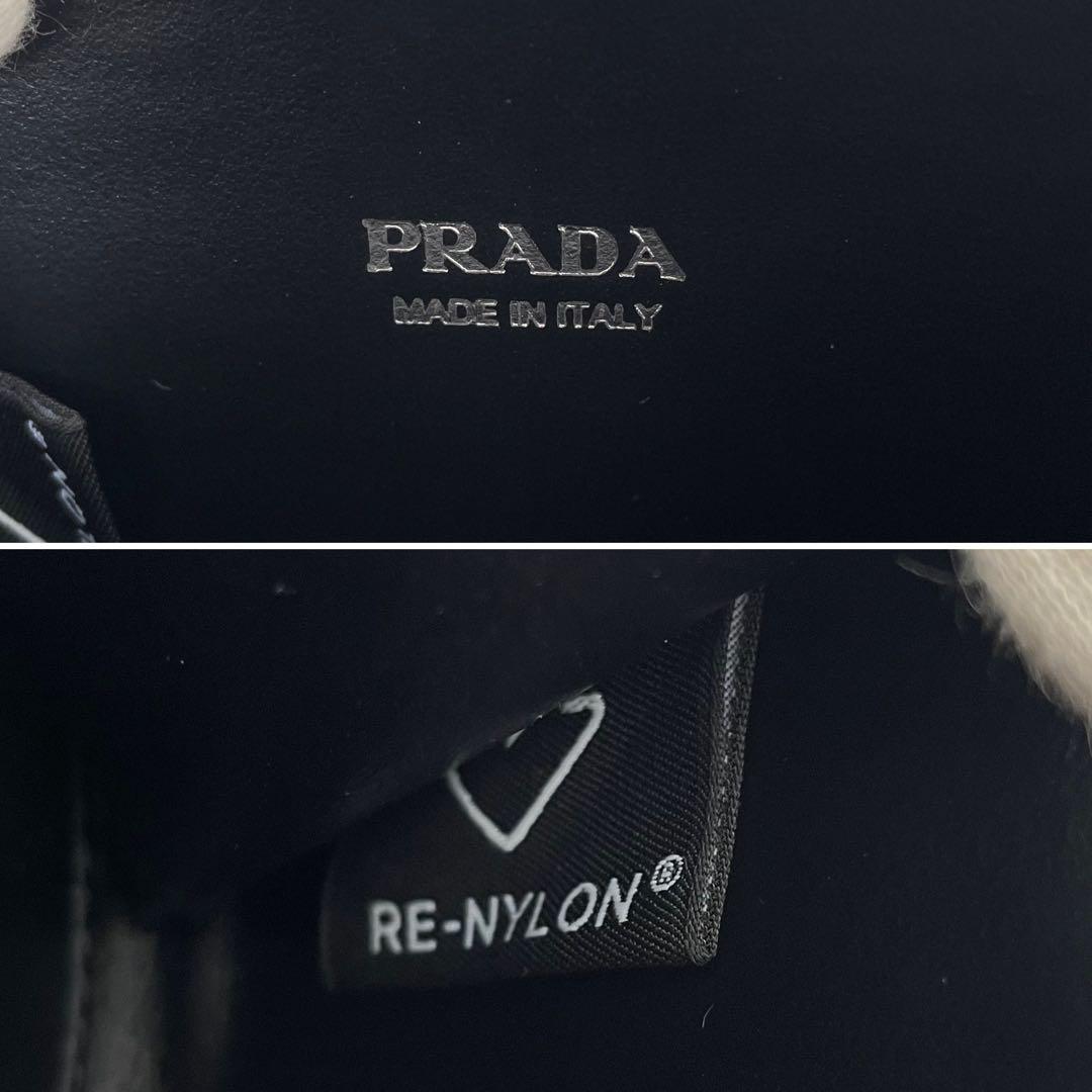 【未使用級】プラダ ショルダーストラップ 迷彩 三角ロゴ 黒 ナイロン