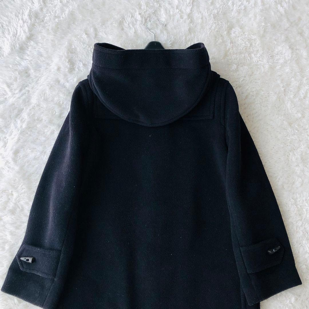 バーバリーロンドン ダッフルコート ヘリンボーン ロゴボタン ロング 紺 L