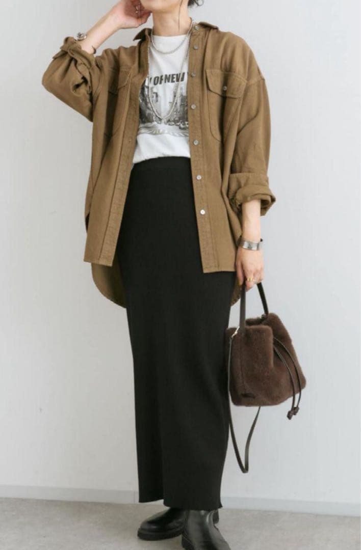 RIVE DROITE【MONN.:.(モン)】ビッグデニムシャツ ブラウン