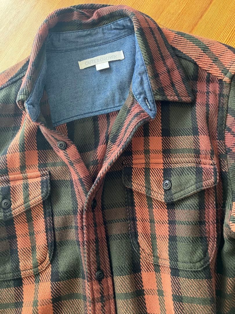 OUTERKNOWN アウターノウン肉厚ブランケットシャツ
