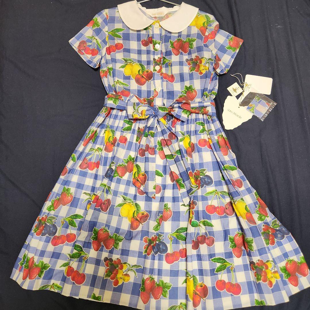 Jane Marple フルーツピクニック柄 半袖ワンピース