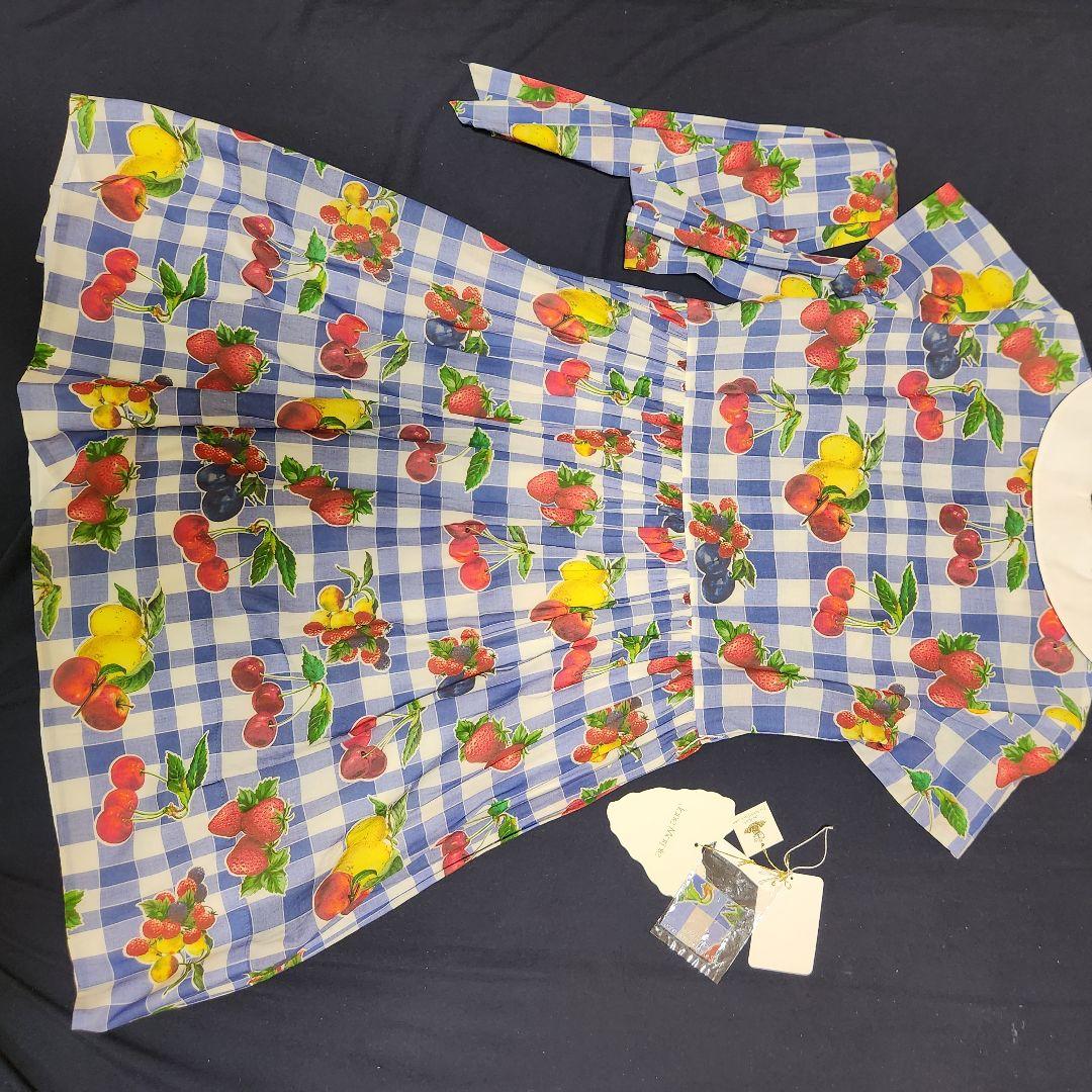 Jane Marple フルーツピクニック柄 半袖ワンピース