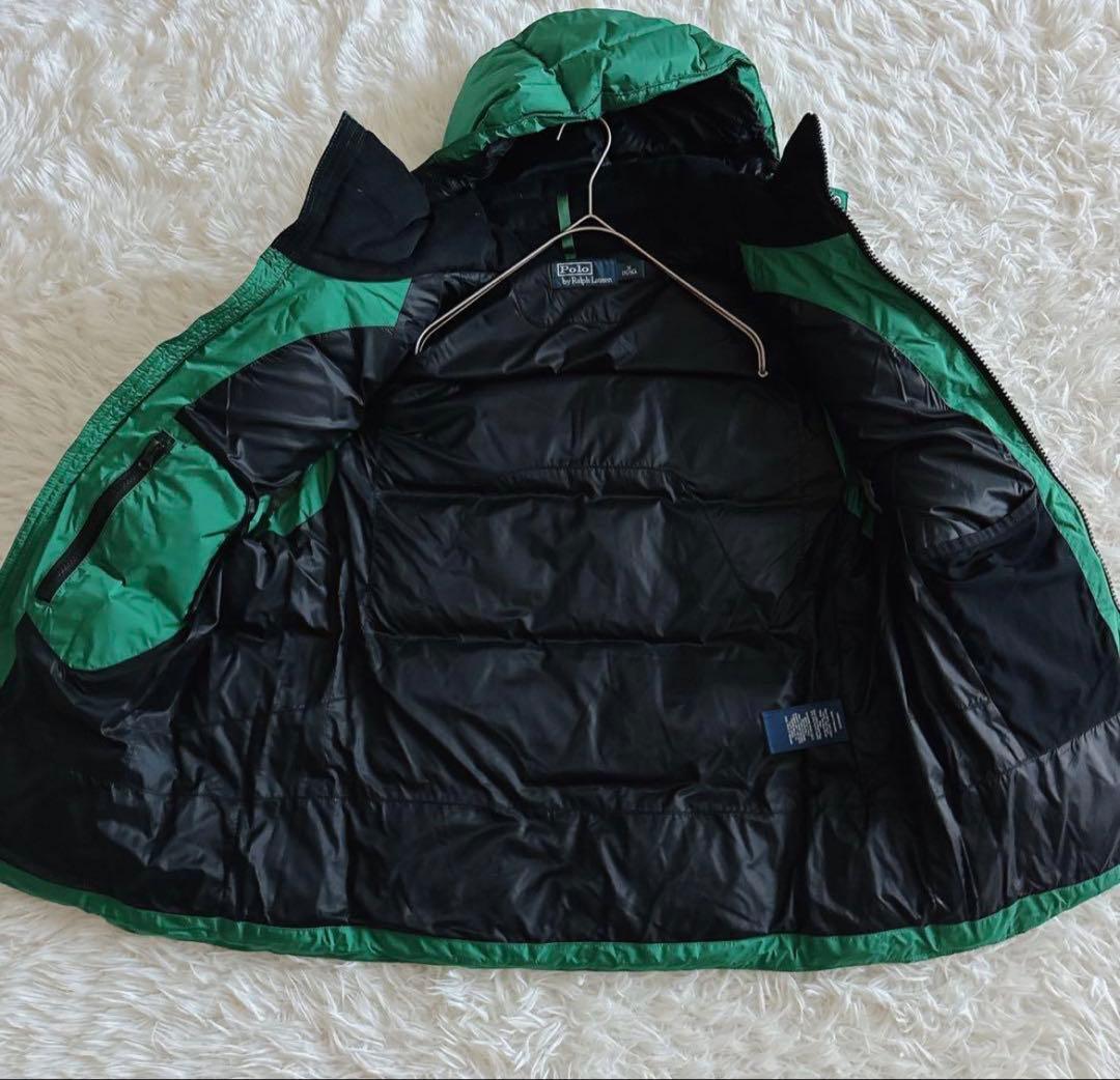 ポロバイラルフローレン フード付きダウンベスト ビッグポニー メンズM 星条旗