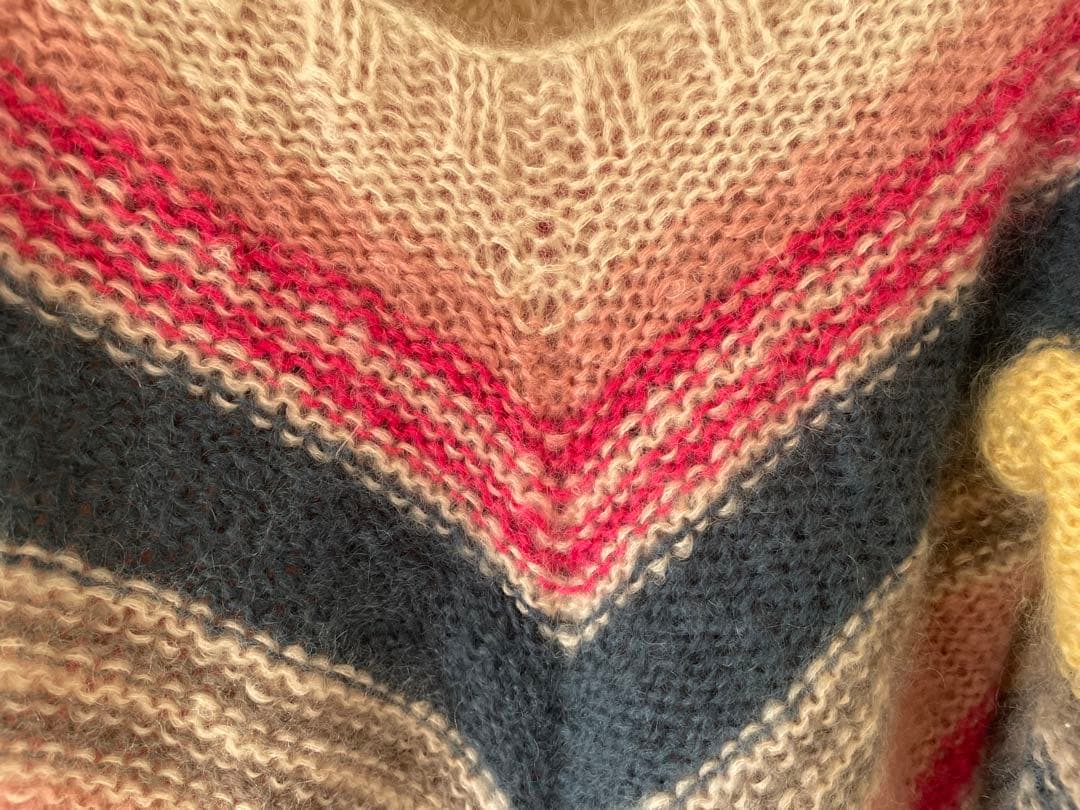 新品未使用 三國万里子 きょうの編みもの掲載 モヘア しましま セーター