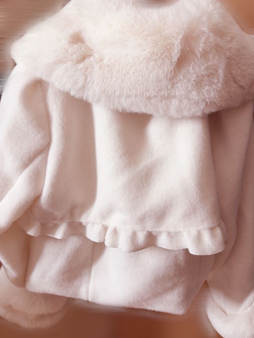 MA*RS リボンベルトショートコート 白 さきまるちゃんコラボ