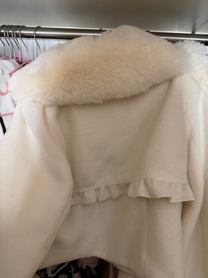 MA*RS リボンベルトショートコート 白 さきまるちゃんコラボ