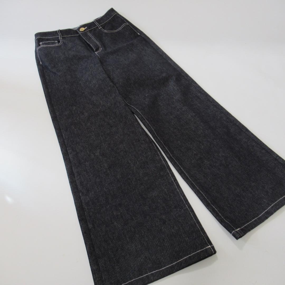 ブルーレーベルクレストブリッジ新品ブルー ストレッチデニムワイドパンツ 38