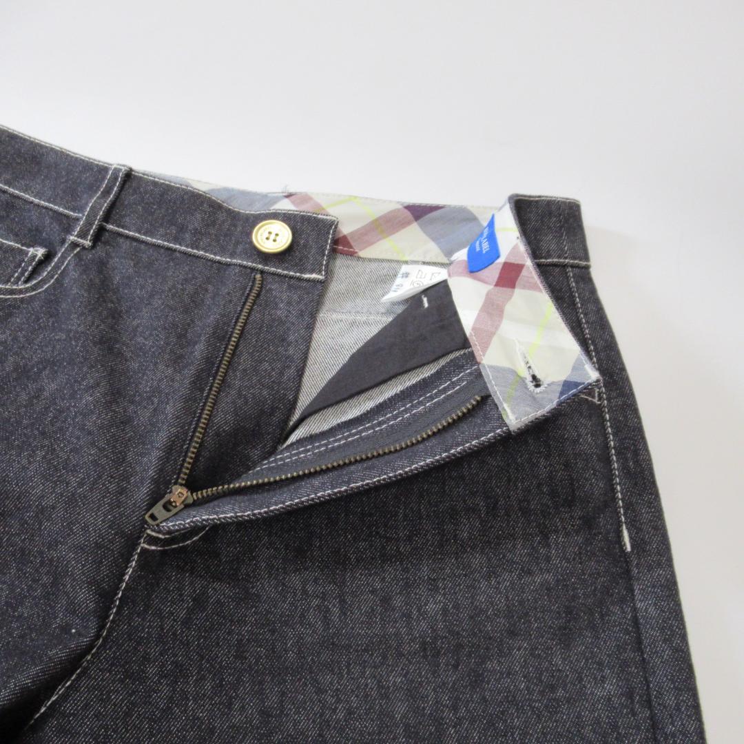 ブルーレーベルクレストブリッジ新品ブルー ストレッチデニムワイドパンツ 38
