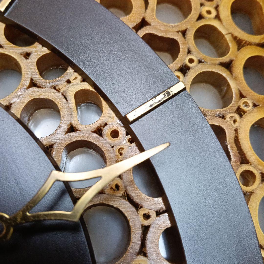 松下電工 ナショナル 和モダン 竹細工 木製 掛け時計 清明 BC320 レトロ